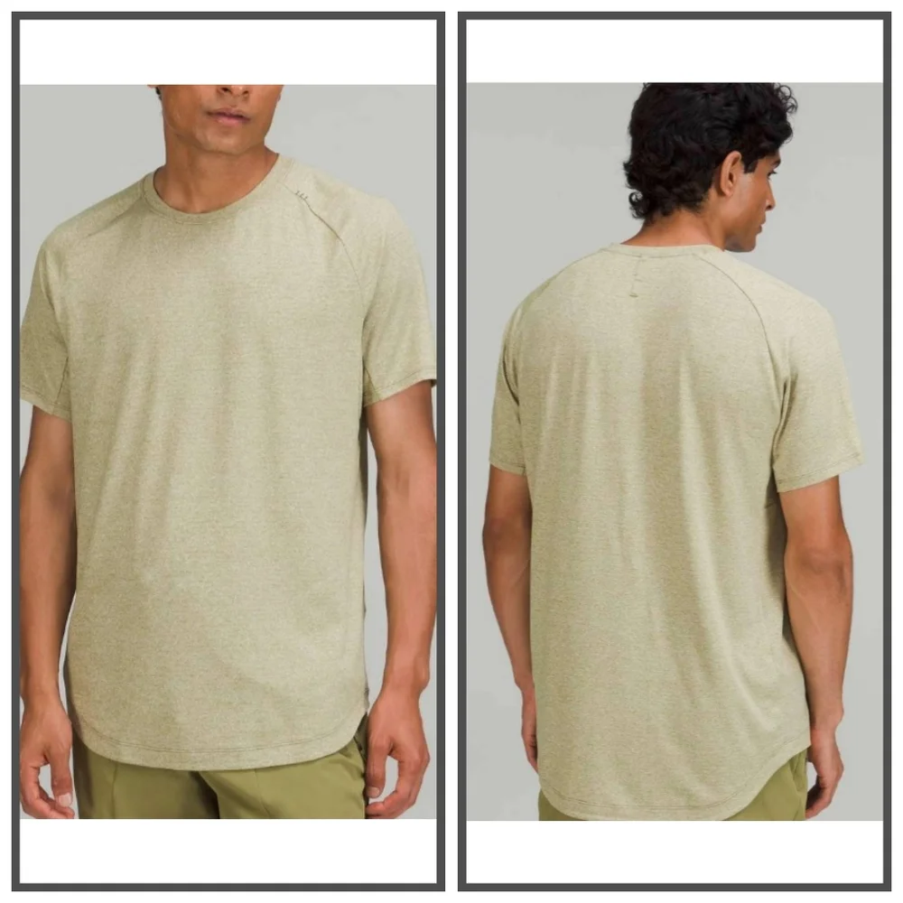 Lululemon Mens Drysense Training Tee Medium Heathered Bronze Green Medium - Picture 1 of 15